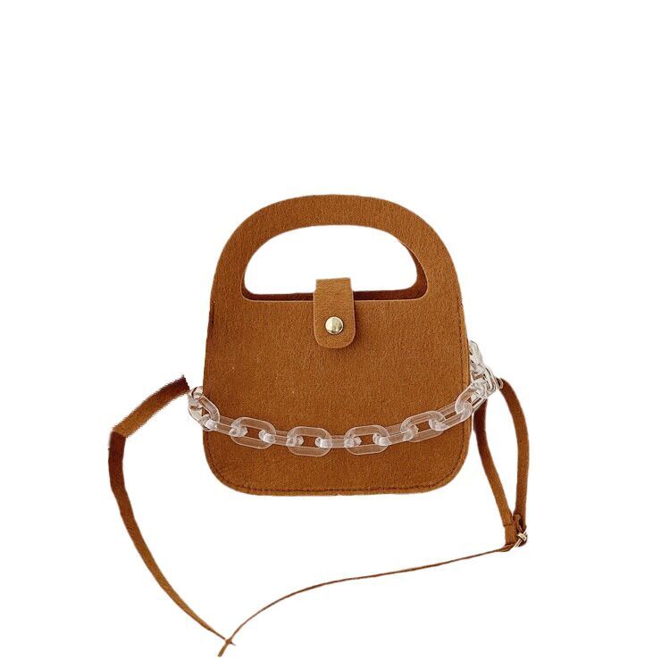 (Pre Order)Girls Chain Decor Saddle Bag