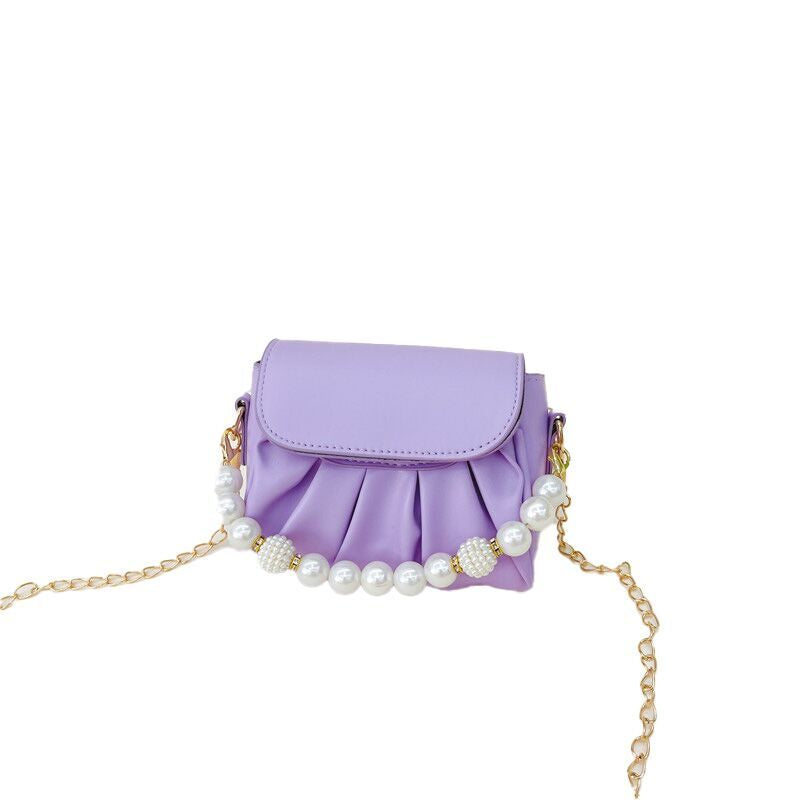 (Pre Order)Girls Pearl Chain Crossbody Bag