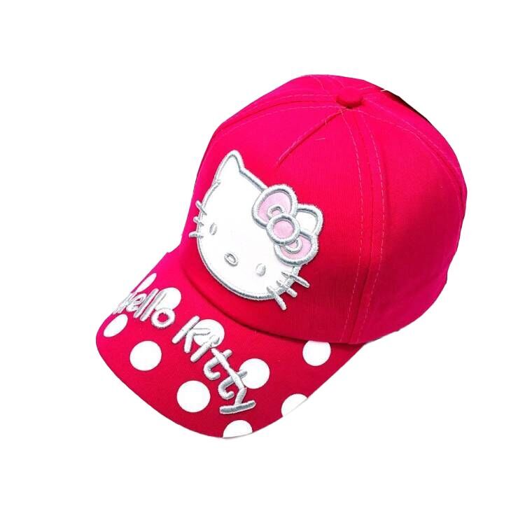 (Pre Order)Kids Pink Cartoon Embroidered Baseball Cap