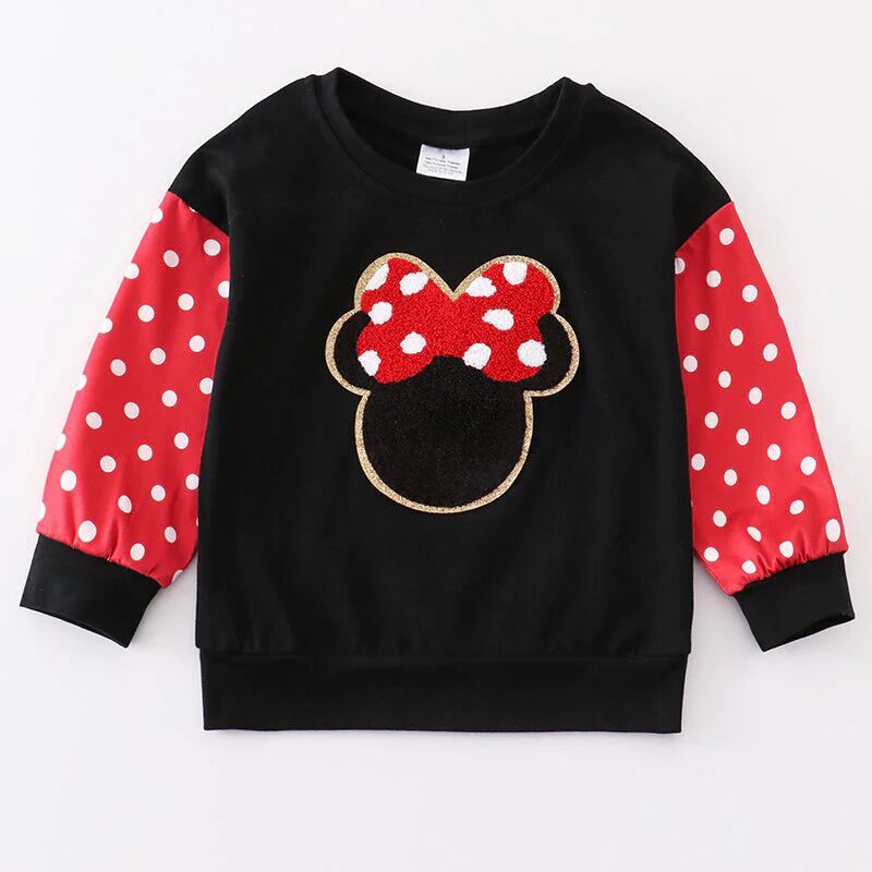 (In Stock G28-04-03)Girls Fall Cartoon Chenille Patches Top