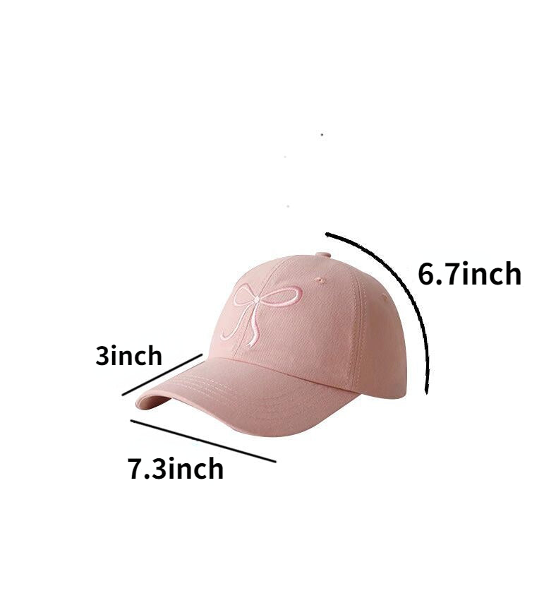(Pre Order)Adults Bow Embroidery Baseball Cap