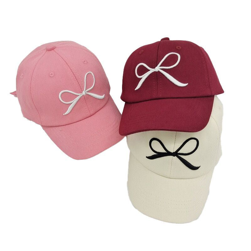 (Pre Order)Kids Bow Embroidery Baseball Cap