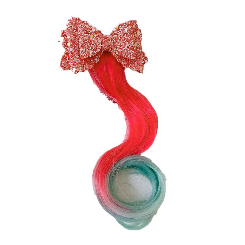 (Pre Order)Girls Stylish Bow Colored Wig Piece