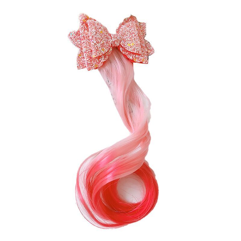 (Pre Order)Girls Stylish Bow Colored Wig Piece