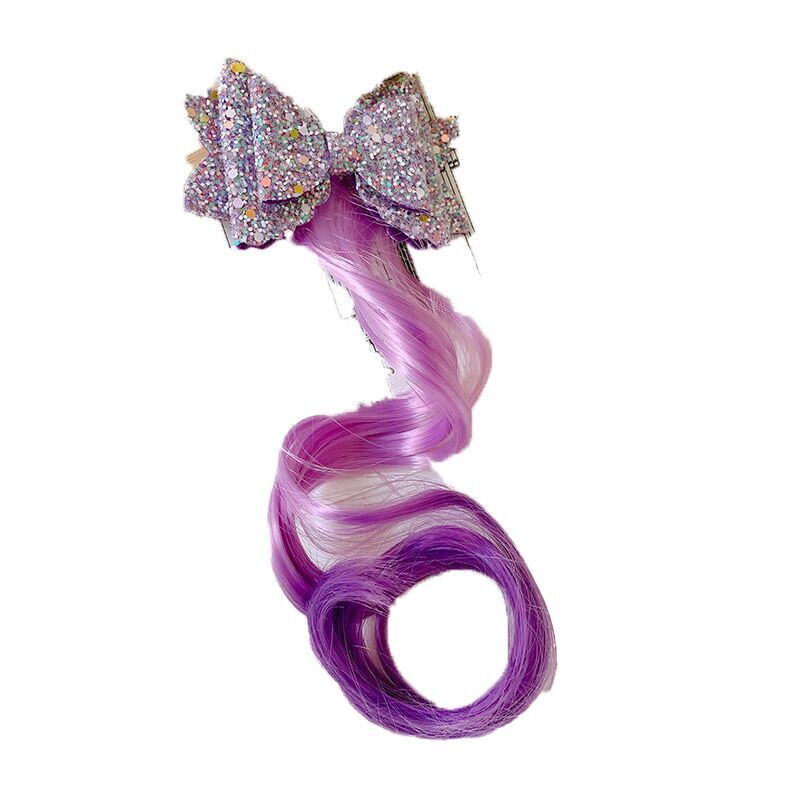 (Pre Order)Girls Stylish Bow Colored Wig Piece