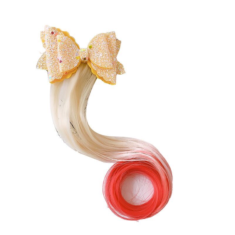 (Pre Order)Girls Stylish Bow Colored Wig Piece