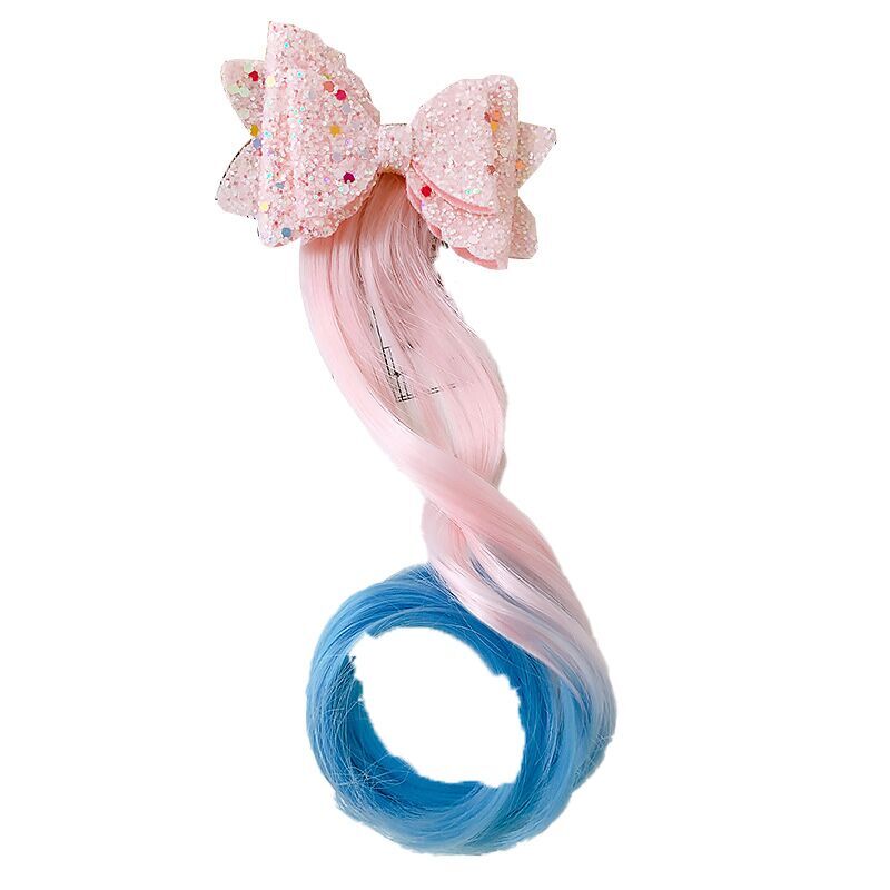(Pre Order)Girls Stylish Bow Colored Wig Piece