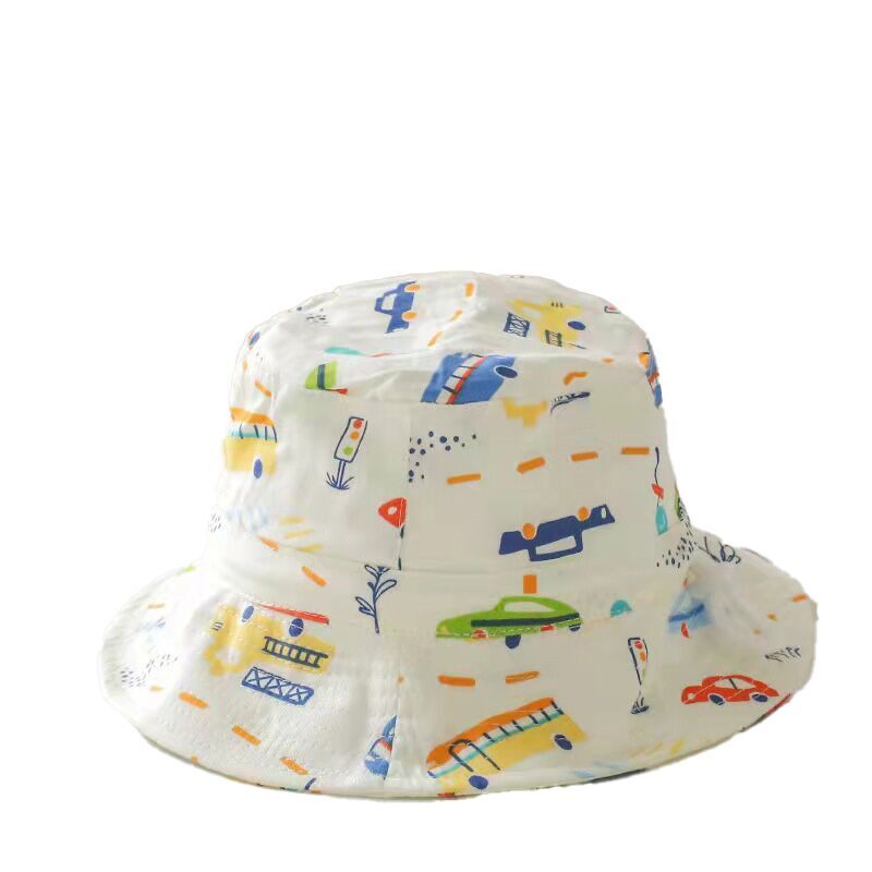 (Pre Order)Kids Cartoon Print Sunscreen Bucket Hat