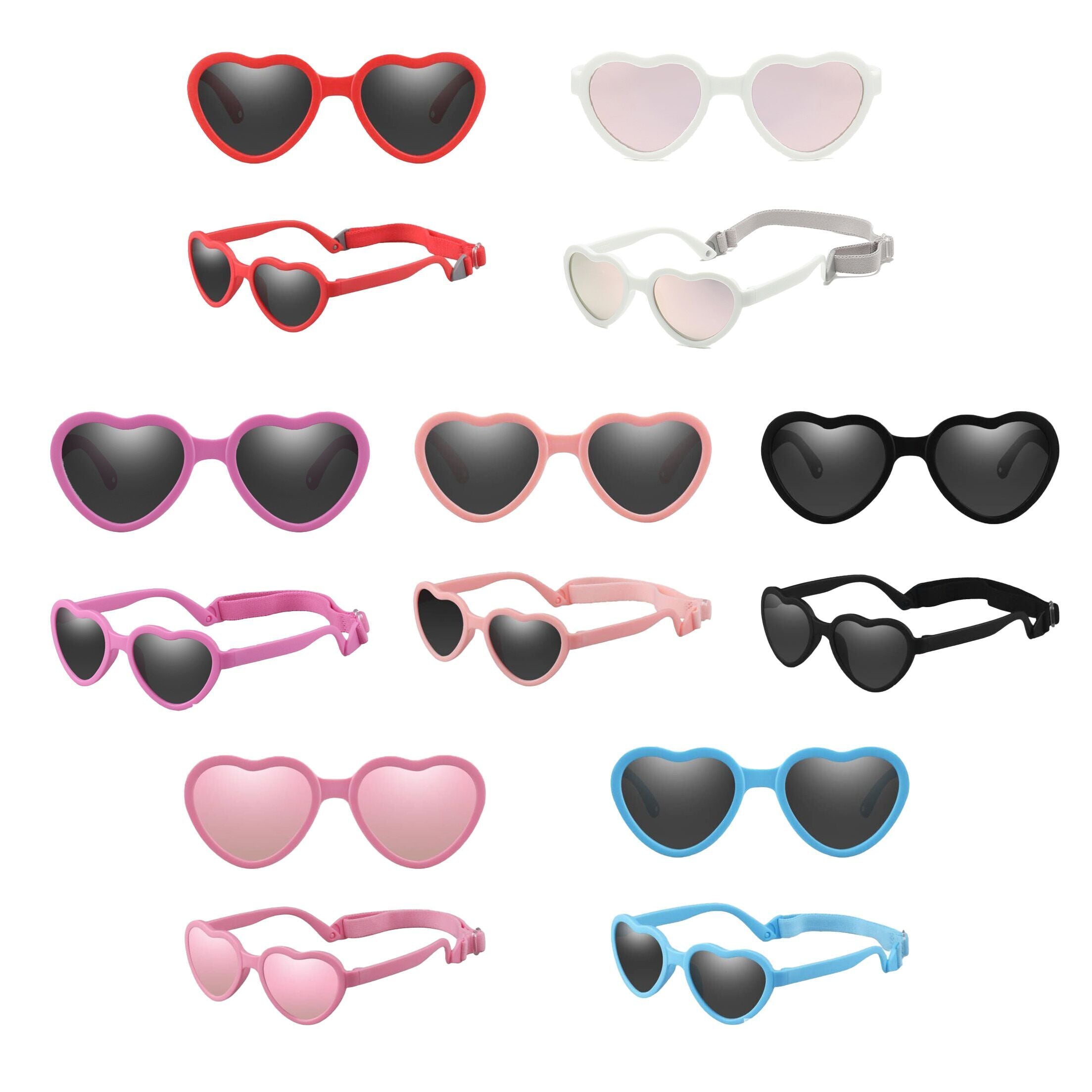 (Pre Order)Kids Heart-shaped Sunglasses With Straps