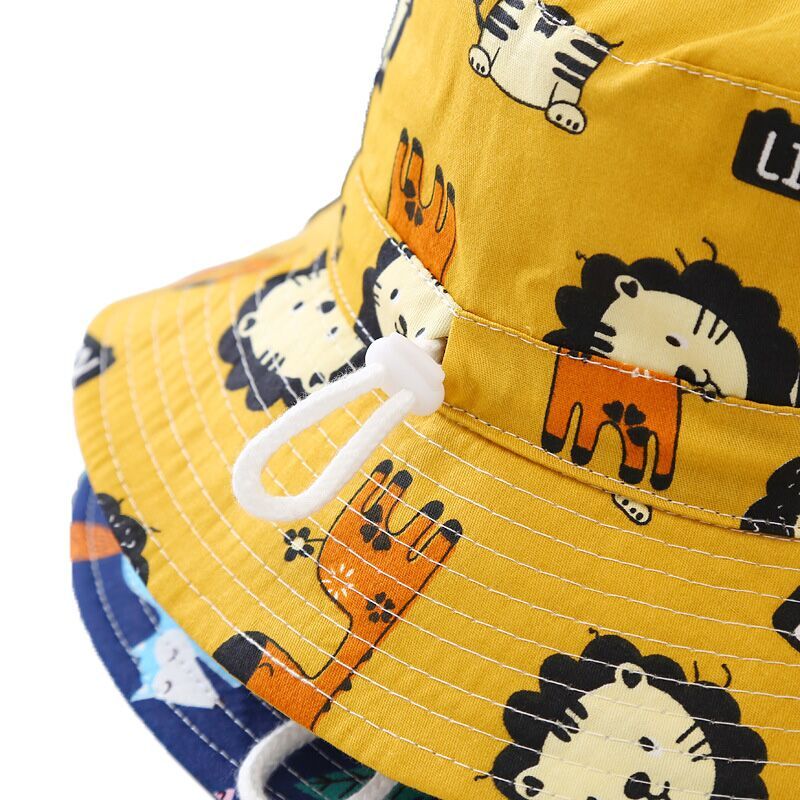 (Pre Order)Kids Cartoon Print Sunscreen Bucket Hat