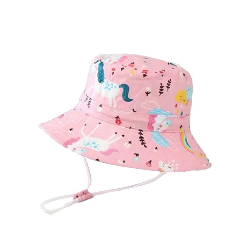 (Pre Order)Kids Cartoon Print Sunscreen Bucket Hat
