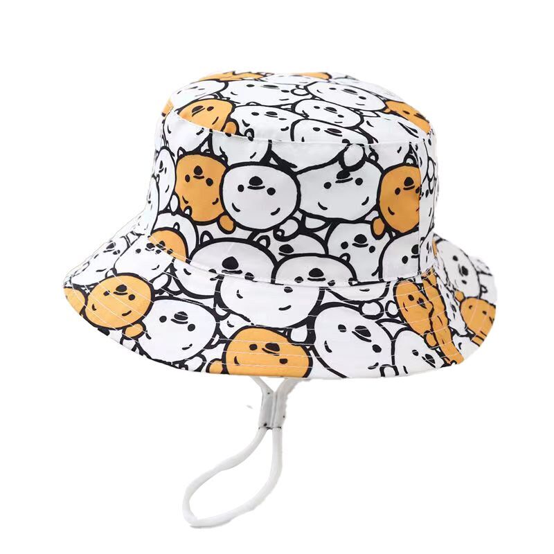 (Pre Order)Kids Cartoon Print Sunscreen Bucket Hat