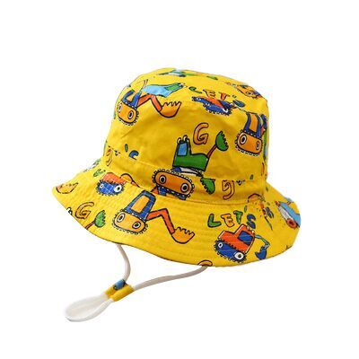 (Pre Order)Kids Cartoon Print Sunscreen Bucket Hat