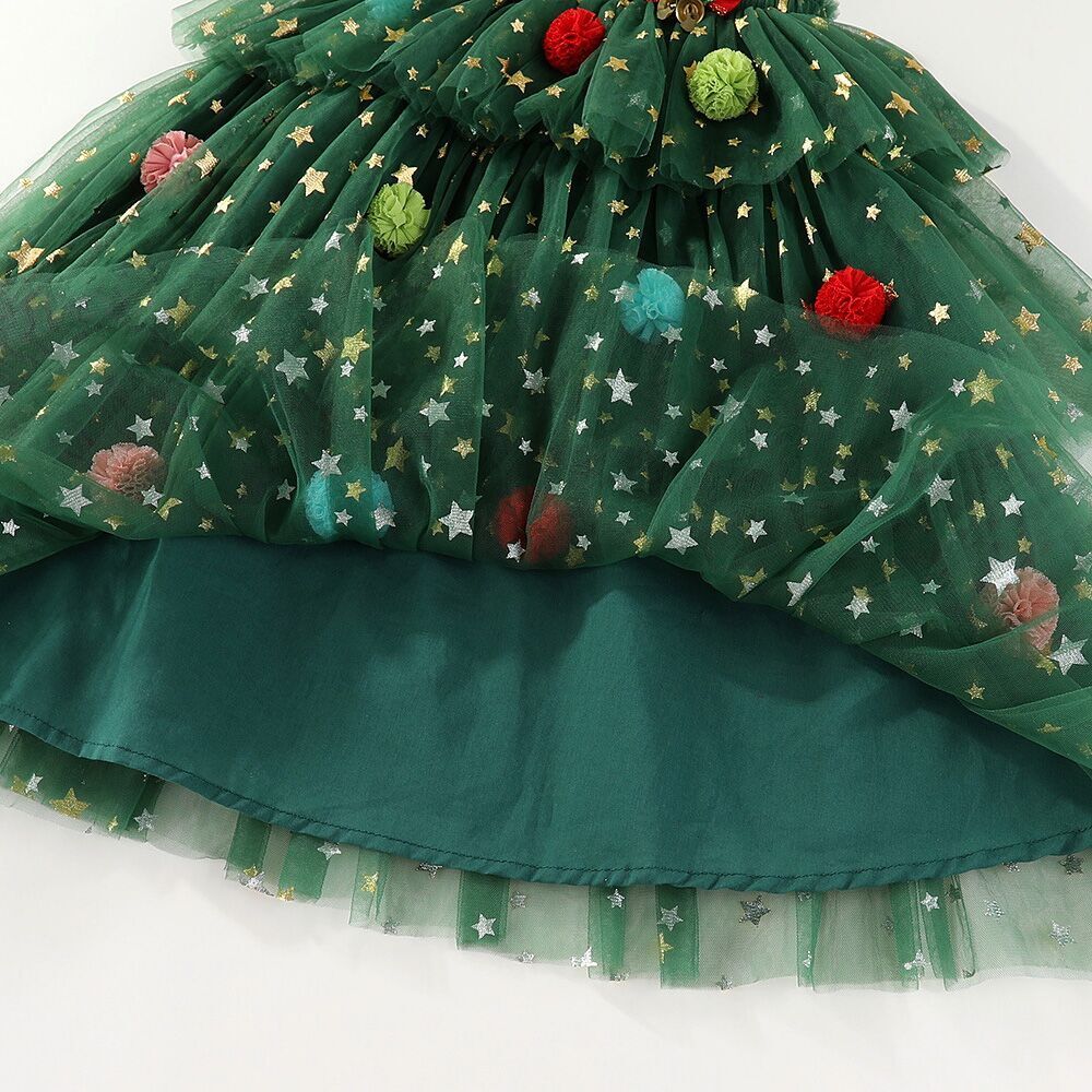 (Pre Order)Girls Christmas Suspender Gauze Dress