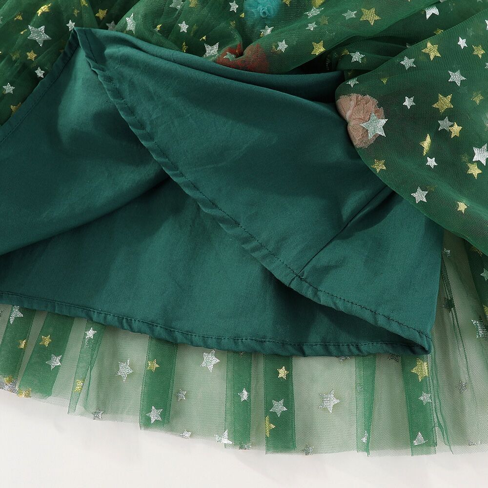 (Pre Order)Girls Christmas Suspender Gauze Dress