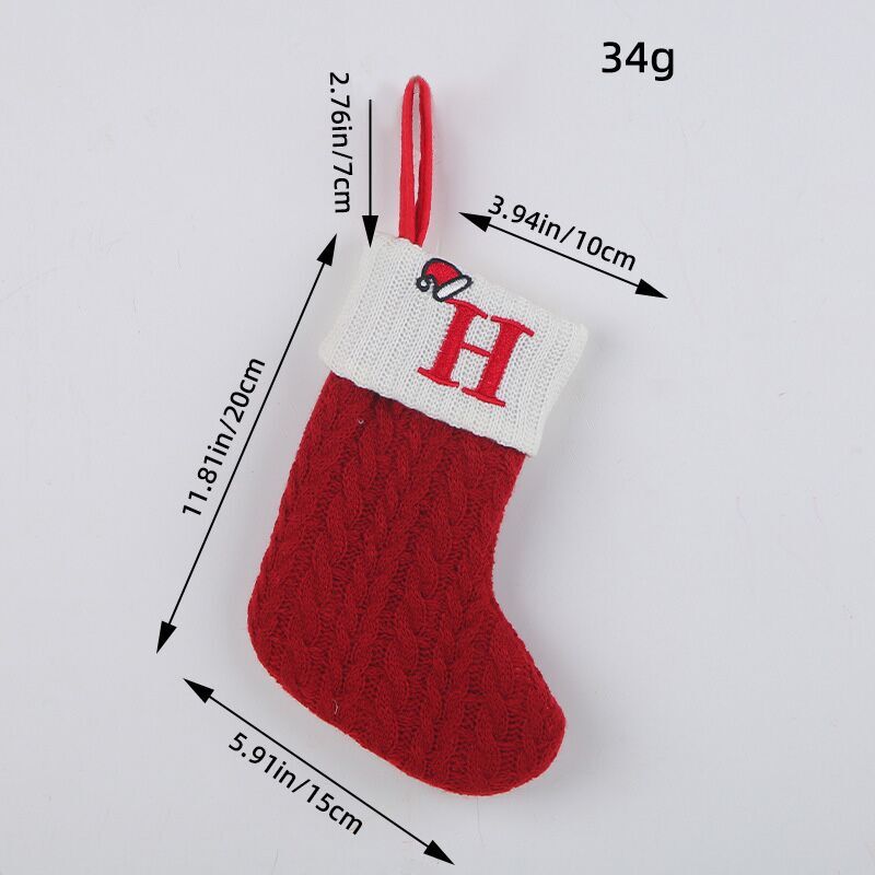 (Pre Order)Red Letter Wool Christmas Stocking Pendant