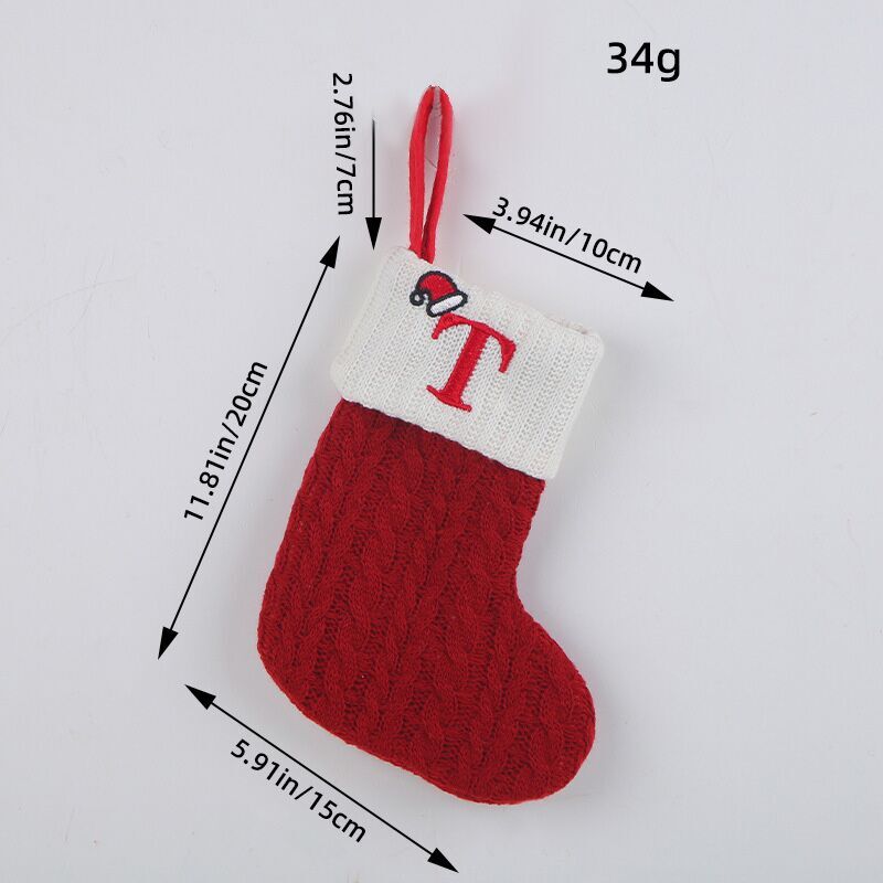 (Pre Order)Red Letter Wool Christmas Stocking Pendant