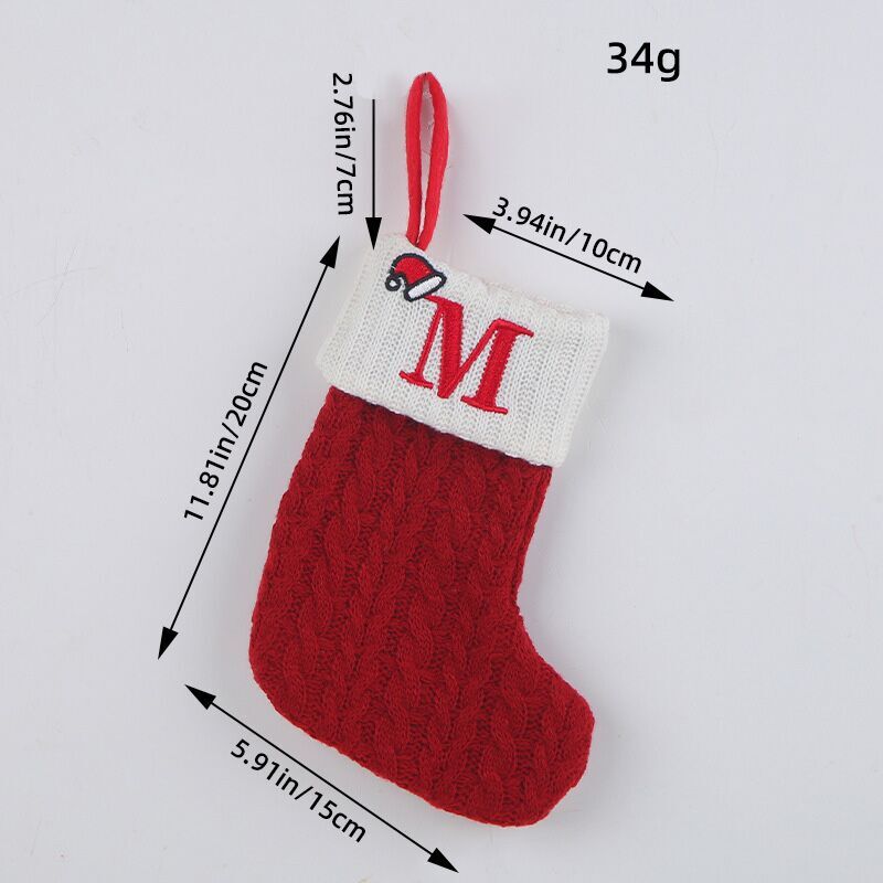 (Pre Order)Red Letter Wool Christmas Stocking Pendant