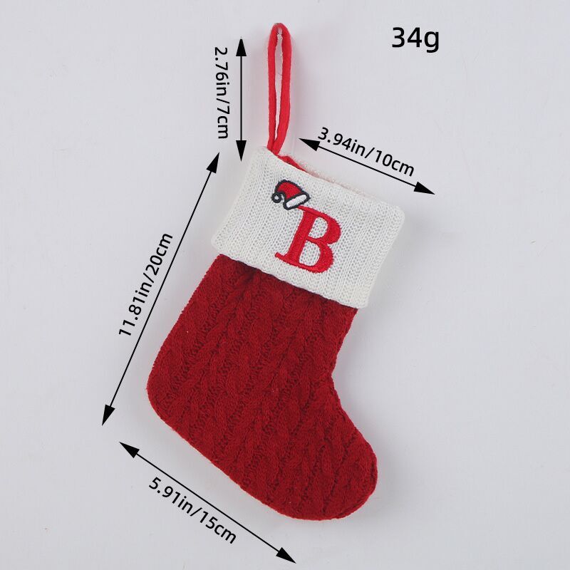 (Pre Order)Red Letter Wool Christmas Stocking Pendant