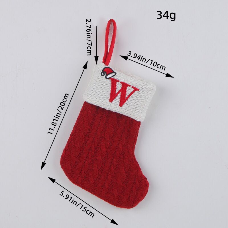 (Pre Order)Red Letter Wool Christmas Stocking Pendant