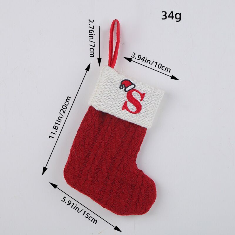(Pre Order)Red Letter Wool Christmas Stocking Pendant