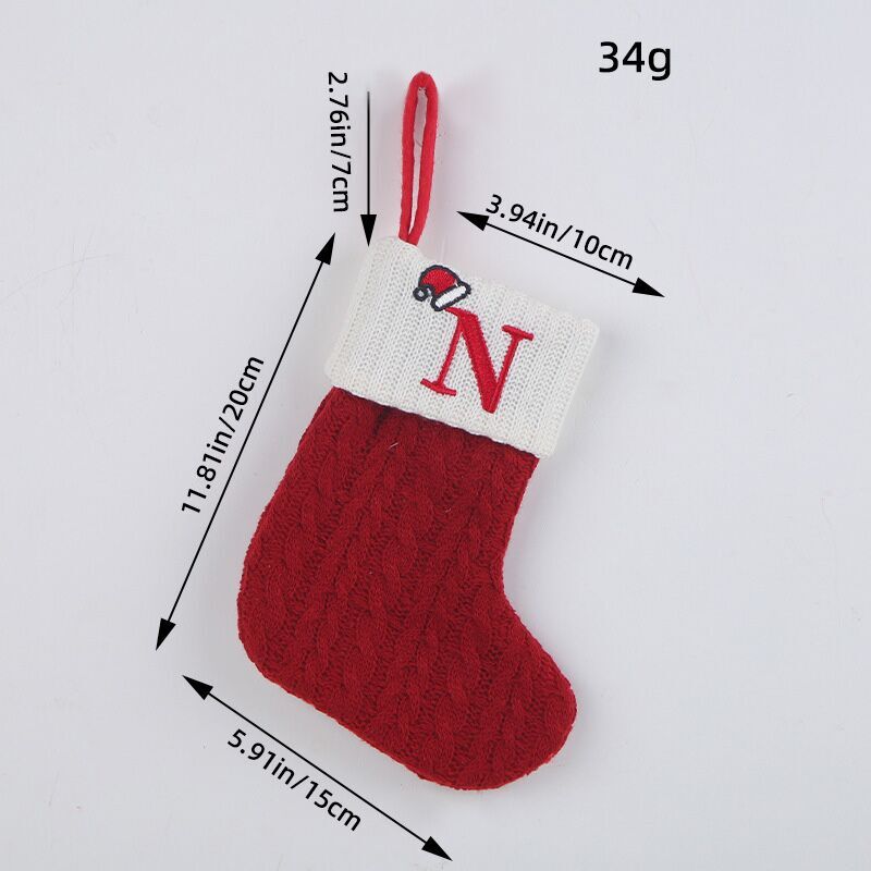 (Pre Order)Red Letter Wool Christmas Stocking Pendant