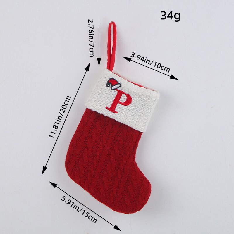 (Pre Order)Red Letter Wool Christmas Stocking Pendant