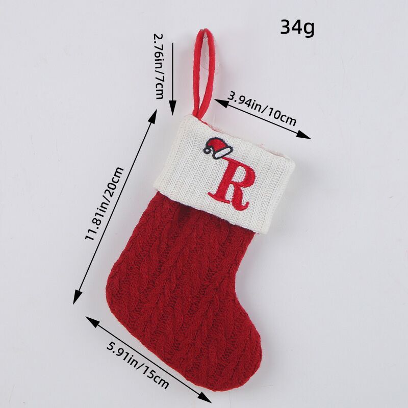 (Pre Order)Red Letter Wool Christmas Stocking Pendant