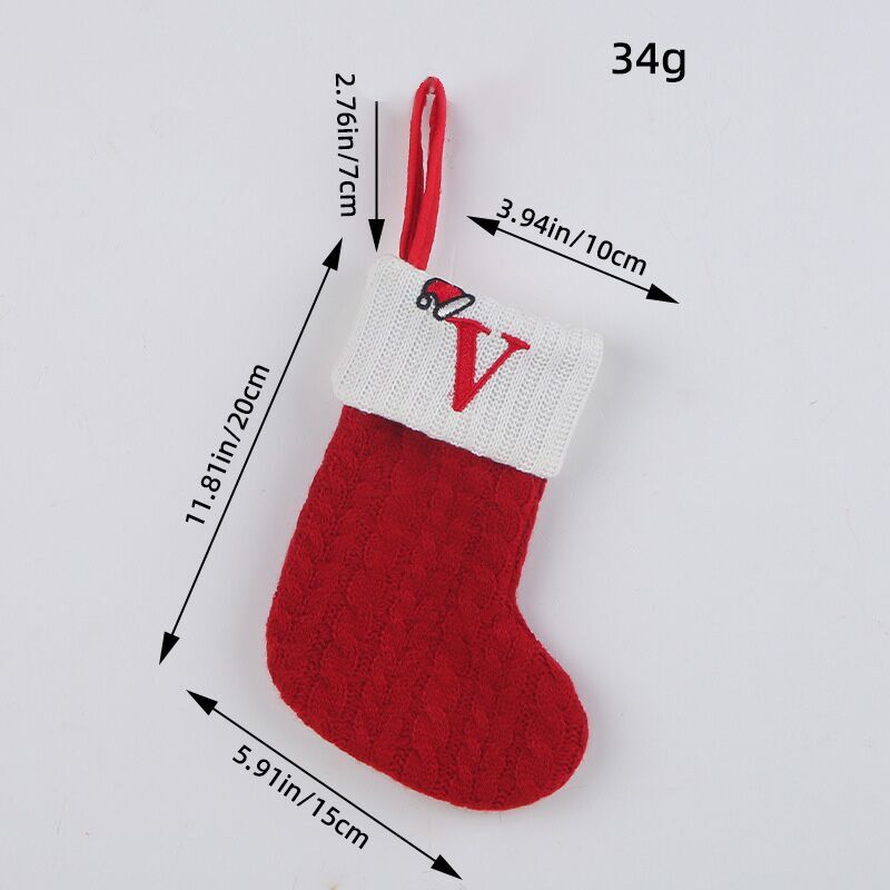 (Pre Order)Red Letter Wool Christmas Stocking Pendant