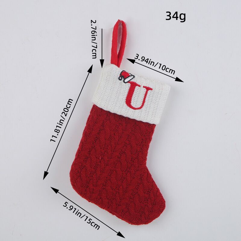 (Pre Order)Red Letter Wool Christmas Stocking Pendant