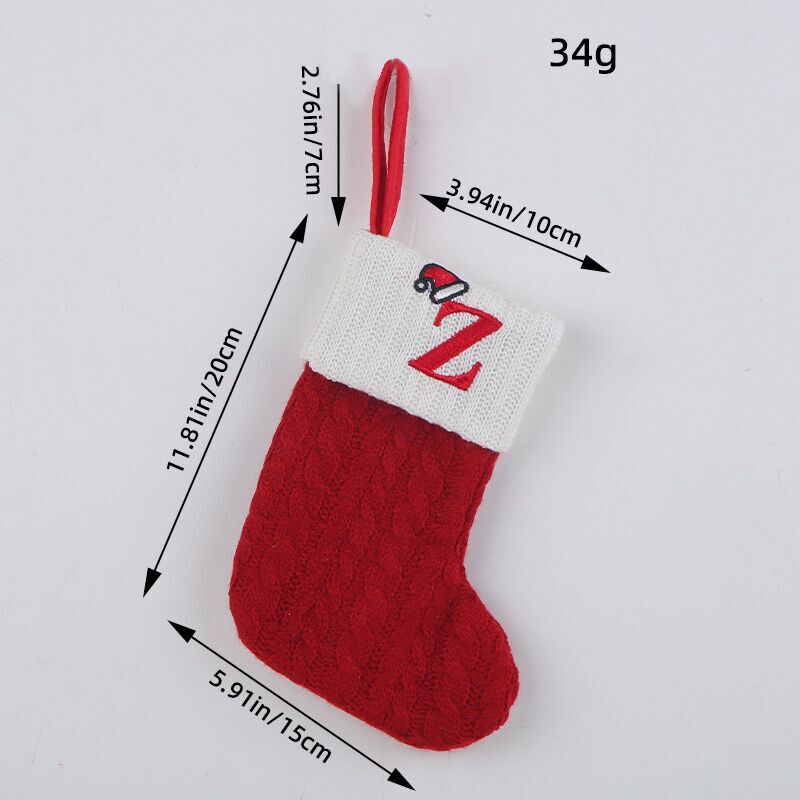 (Pre Order)Red Letter Wool Christmas Stocking Pendant