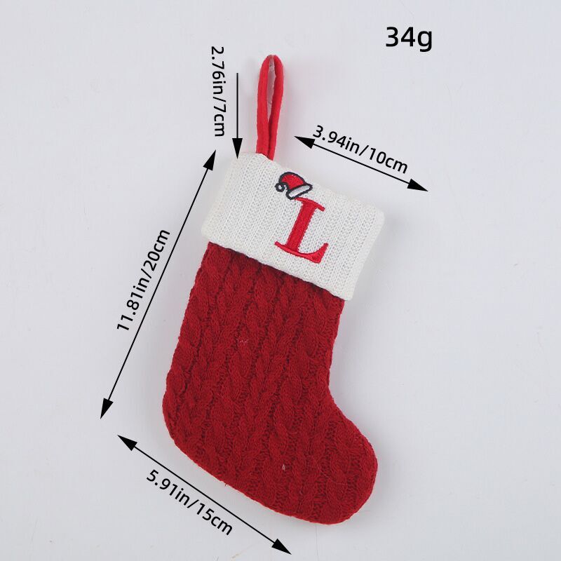 (Pre Order)Red Letter Wool Christmas Stocking Pendant