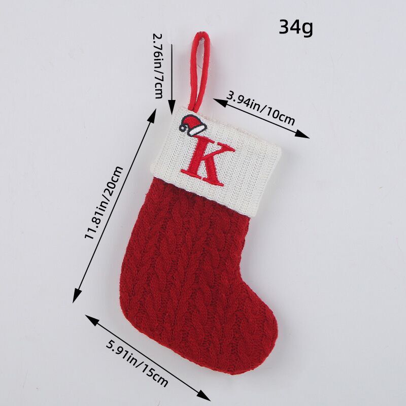 (Pre Order)Red Letter Wool Christmas Stocking Pendant