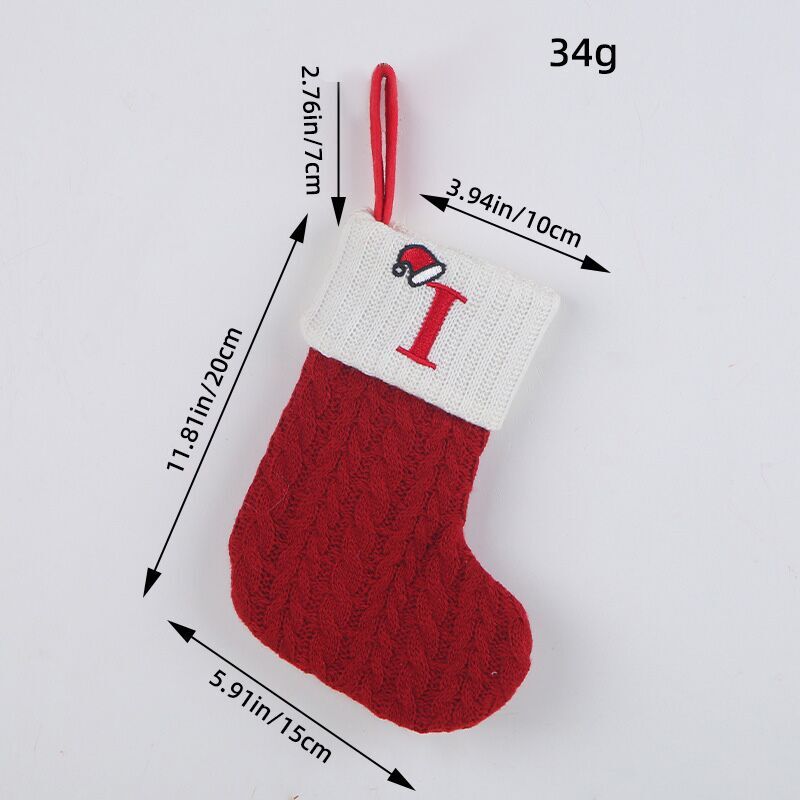(Pre Order)Red Letter Wool Christmas Stocking Pendant
