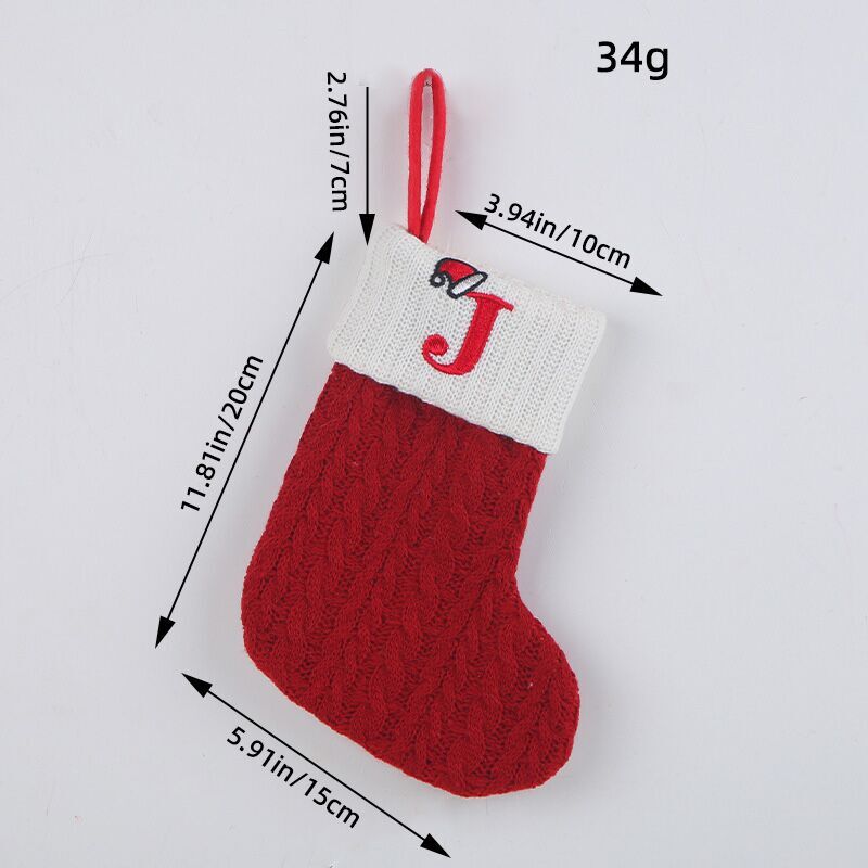 (Pre Order)Red Letter Wool Christmas Stocking Pendant