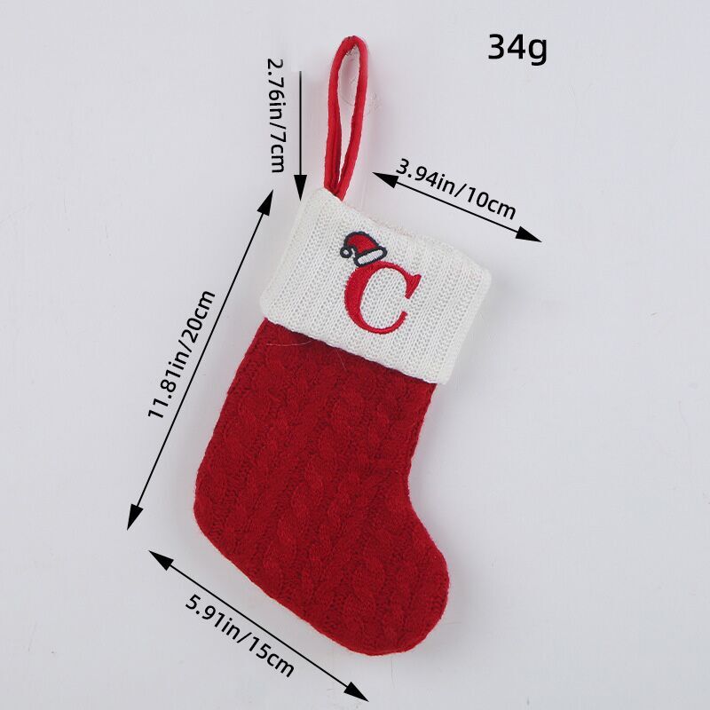 (Pre Order)Red Letter Wool Christmas Stocking Pendant
