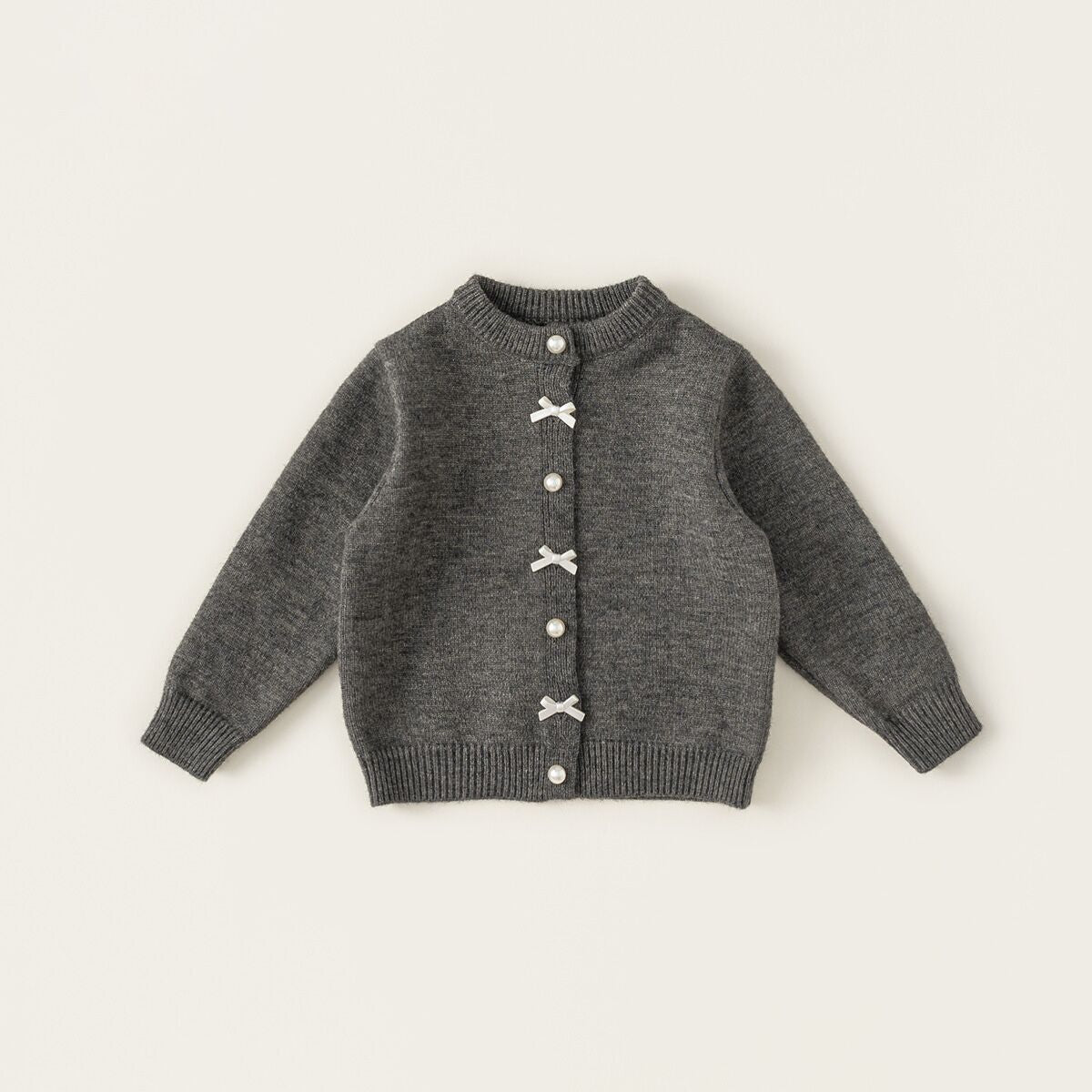 (Pre Order)Girls Bow Sweater Cardigan and Plaid Skirt
