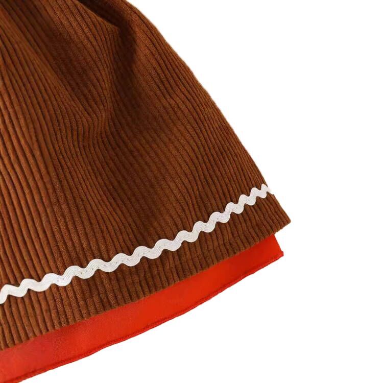 (Pre Order)Baby & Toddler Christmas Corduroy Gingerbread Suspender Dress