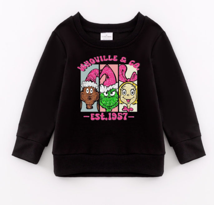 (Pre Order)Girls Christmas Print Sweatshirt