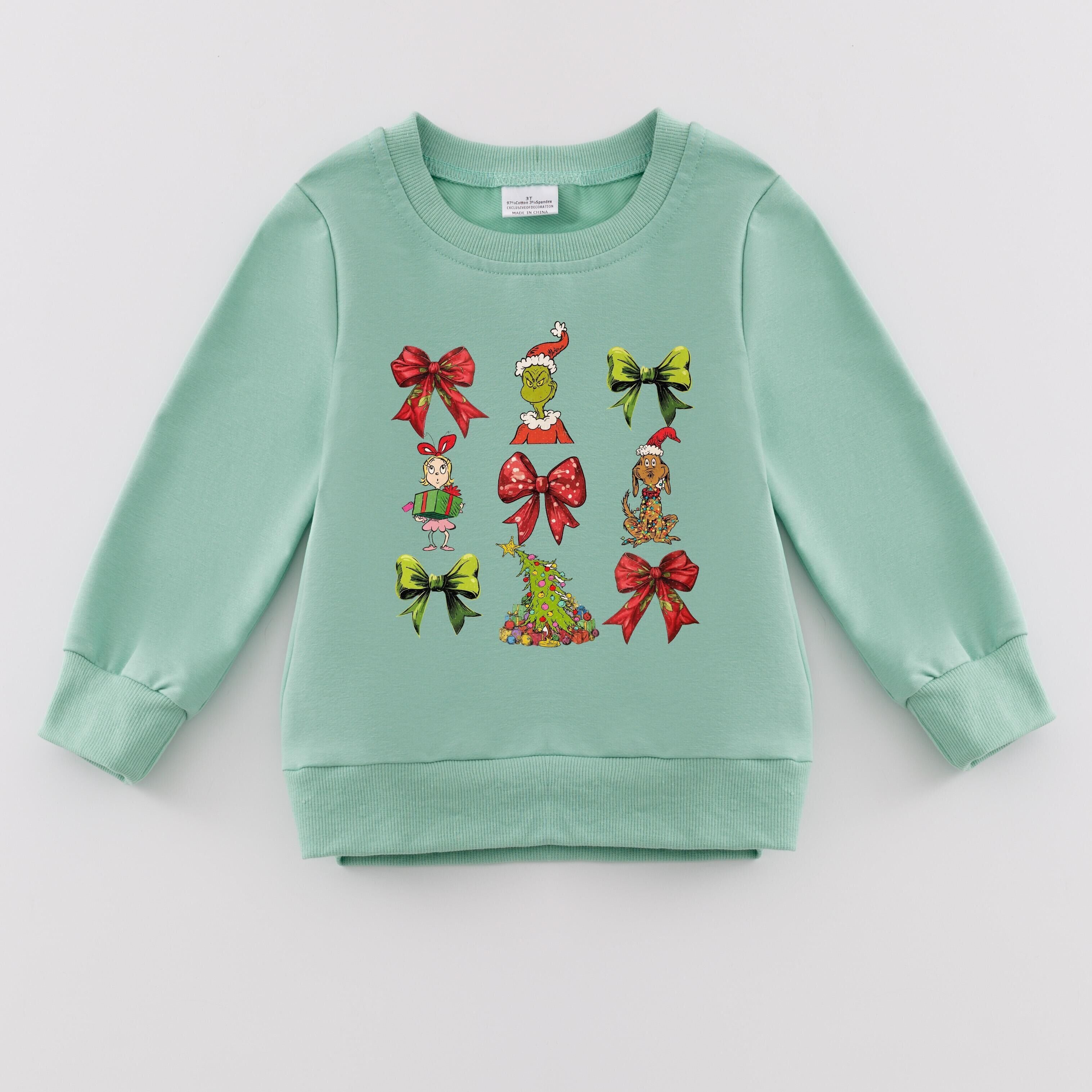 (Pre Order)Girls Christmas Print Sweatshirt