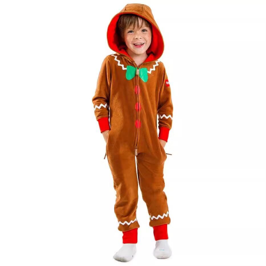 (Pre Order)Family Christmas Gingerbread Man One-piece Home Suit
