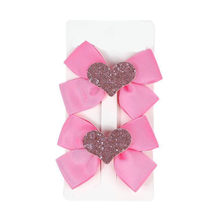 (Pre Order)Girls Bow Love Hair Clip 2 PCS
