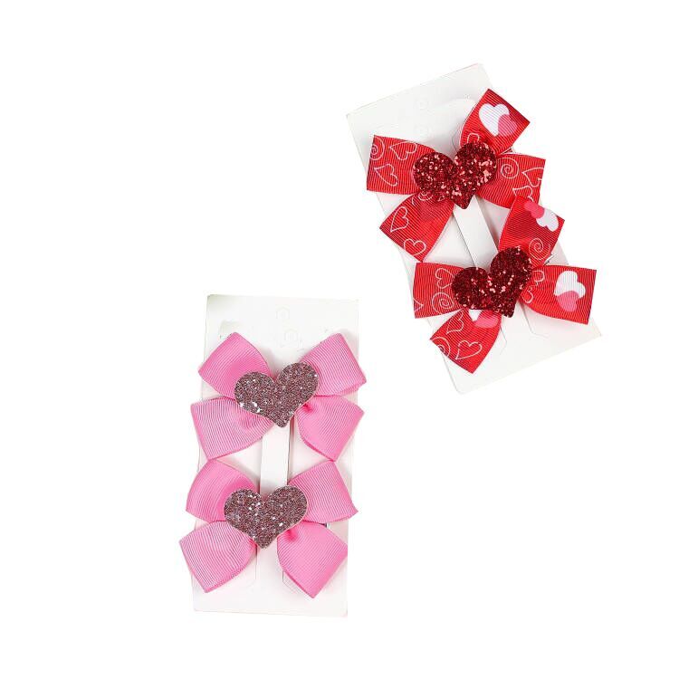 (Pre Order)Girls Bow Love Hair Clip 2 PCS