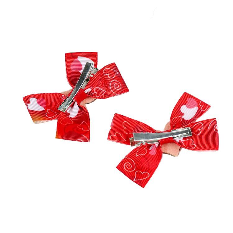 (Pre Order)Girls Bow Love Hair Clip 2 PCS