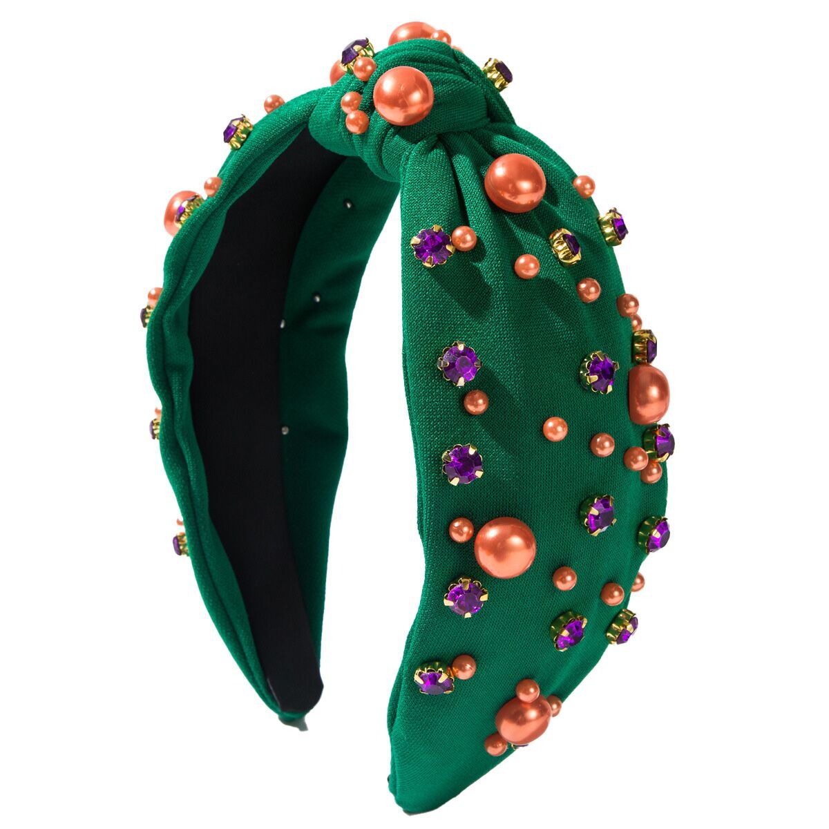 (Pre Order)Stylish Mardi Gras Pearl Rhinestone Headband