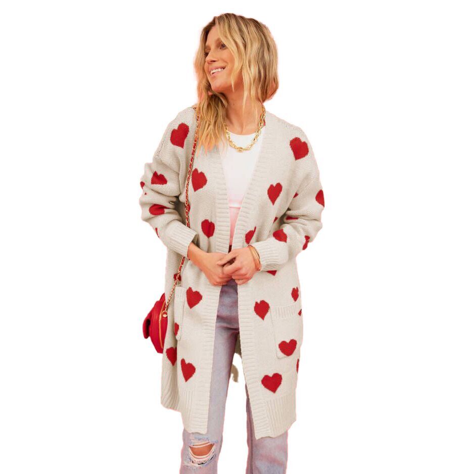 (Pre Order)Adults Valentine's Day Love Knitted Long Cardigan