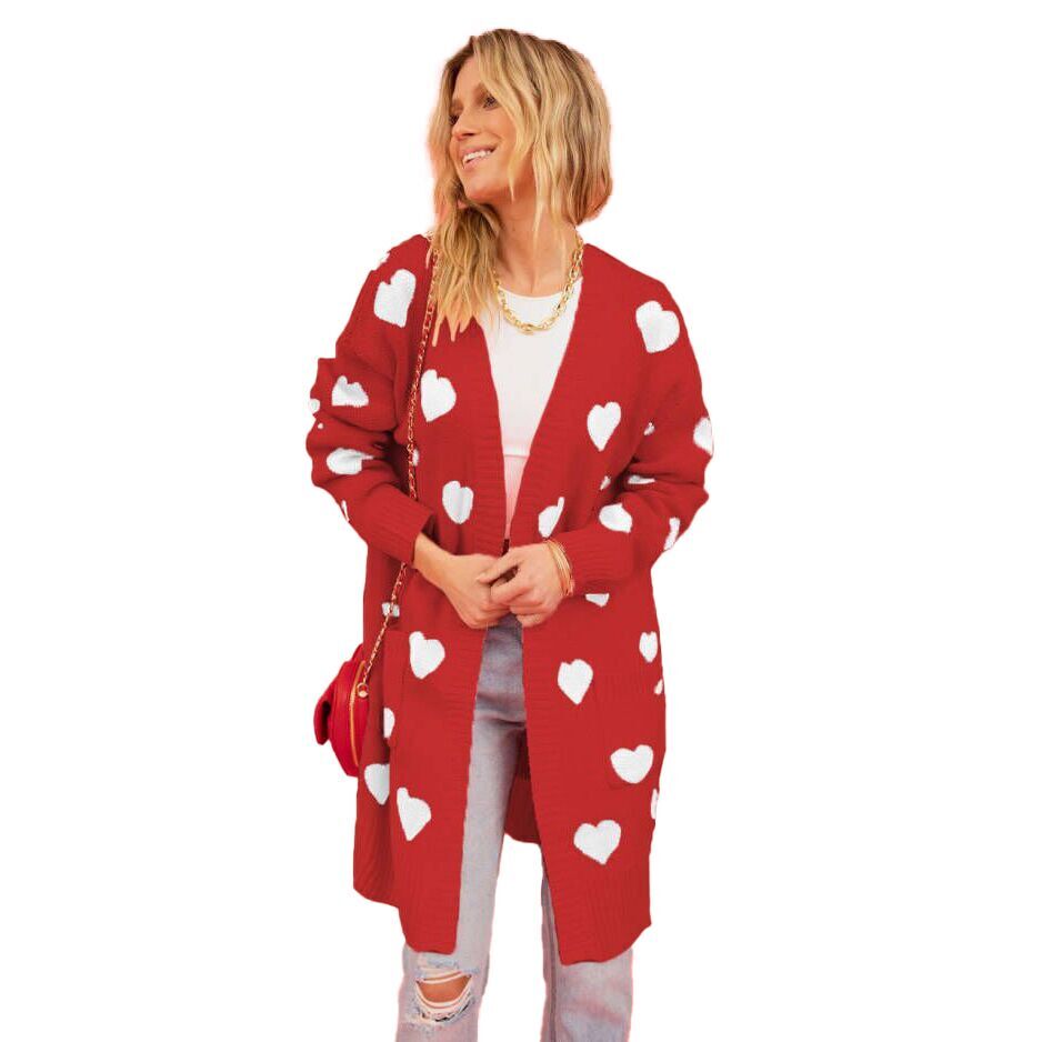 (Pre Order)Adults Valentine's Day Love Knitted Long Cardigan