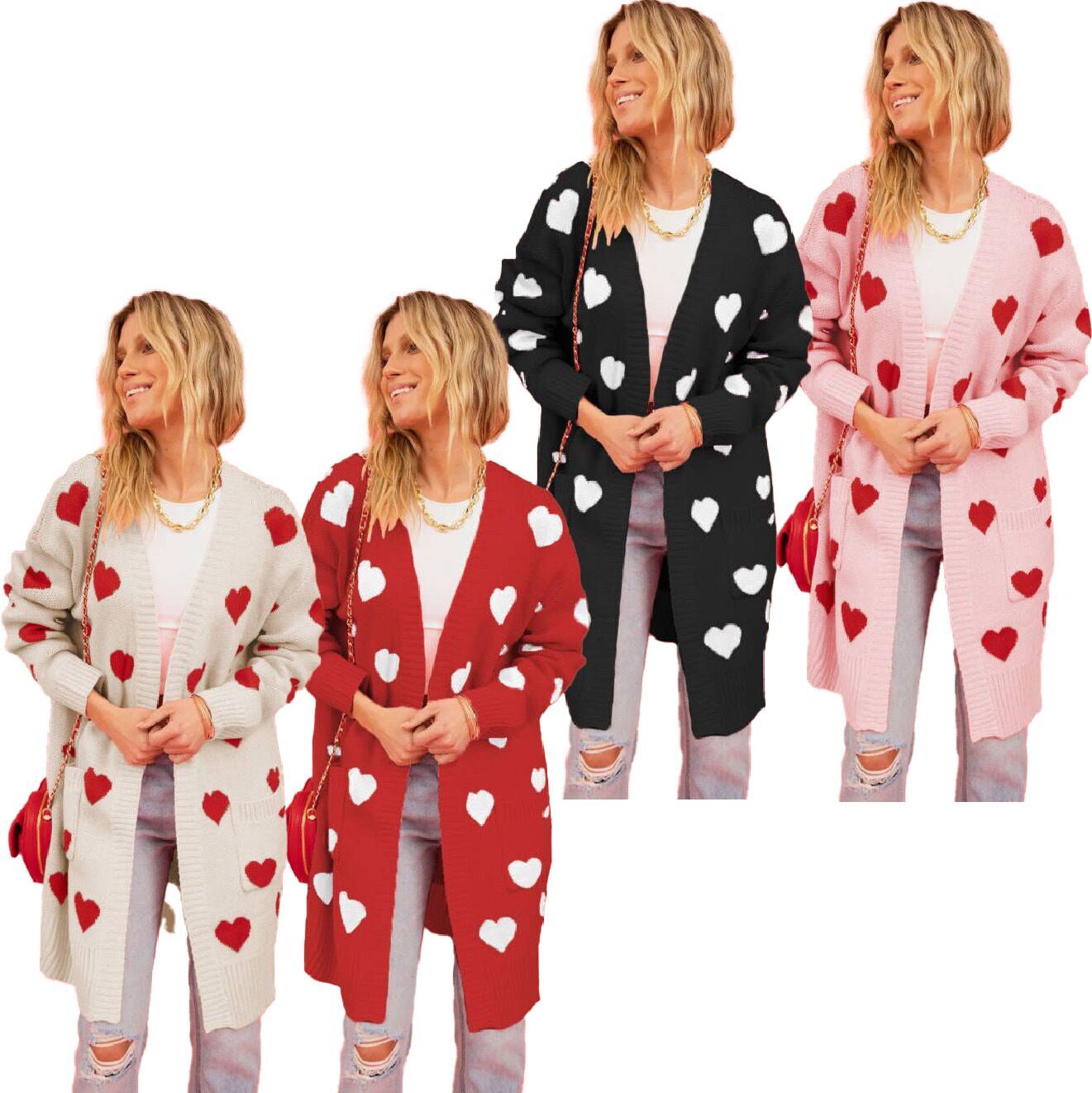 (Pre Order)Adults Valentine's Day Love Knitted Long Cardigan