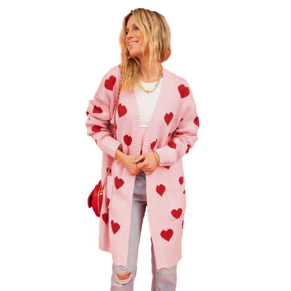 (Pre Order)Adults Valentine's Day Love Knitted Long Cardigan