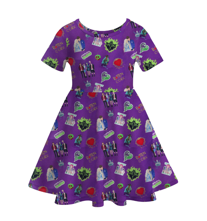 (Pre Order)Girls Spring and Summer Character Print Dress